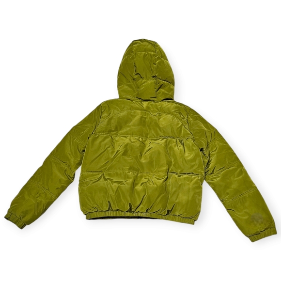 Kangol x H&M Collaboration Green Puffer Front Zip Closure Hooded Puffer Jacket - Picture 6 of 11
